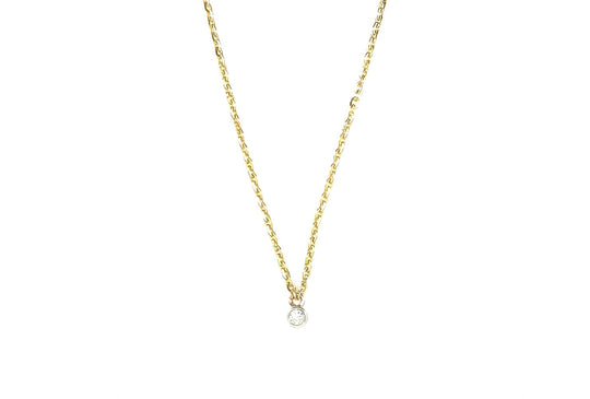 LOVEyourself Round Yellow Gold Diamond Necklace