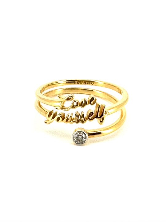 LOVEyourself Yellow Gold Diamond Ring