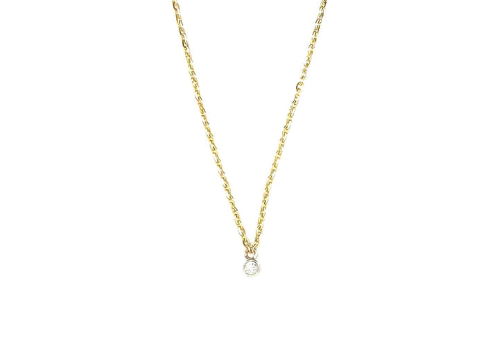 LOVEyourself Round Yellow Gold Diamond Necklace