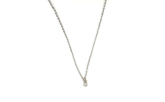LOVEyourself Round White Gold Diamond Necklace