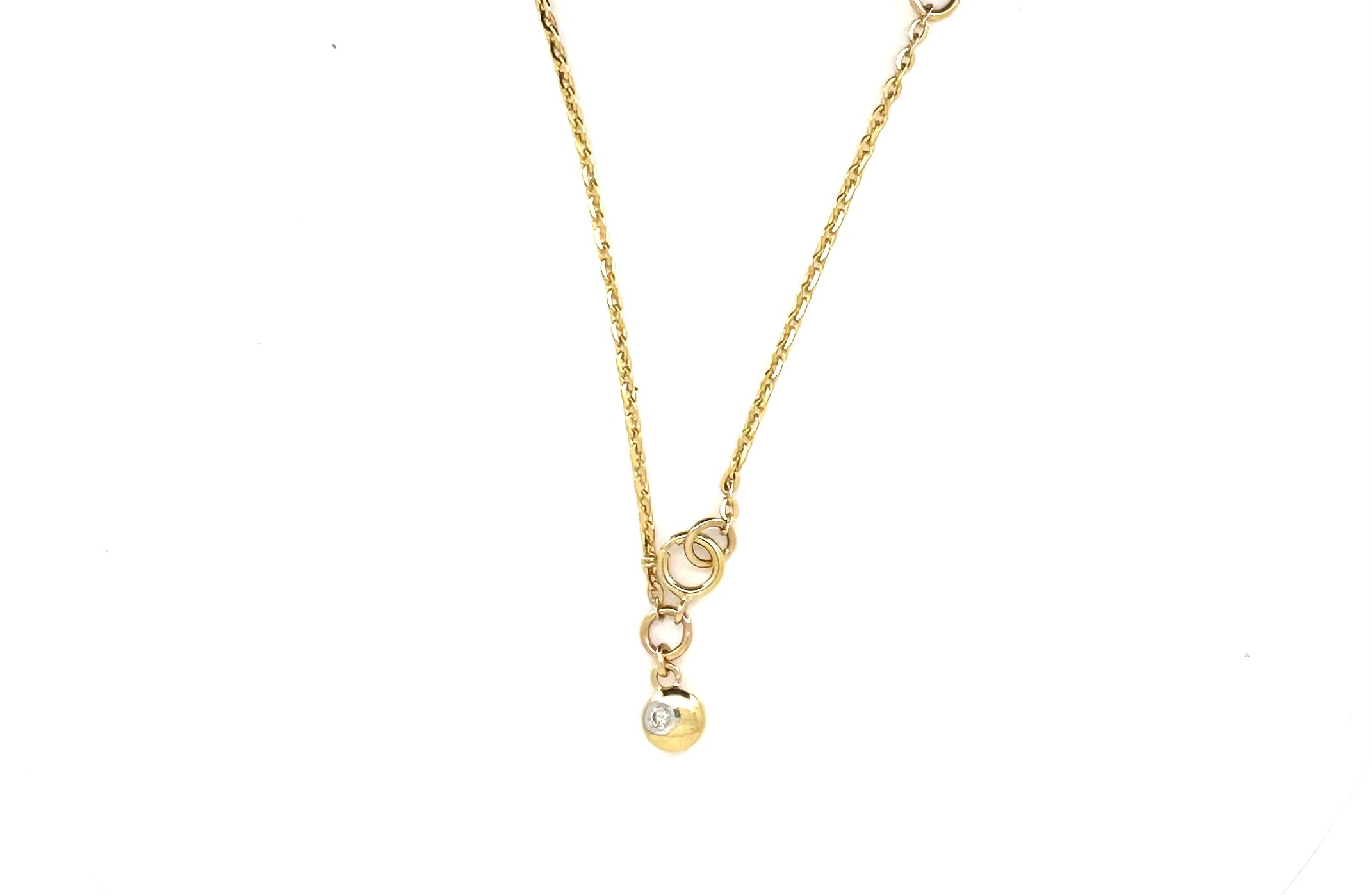 Mini Diamond Yellow Gold Dainty Chain Necklace