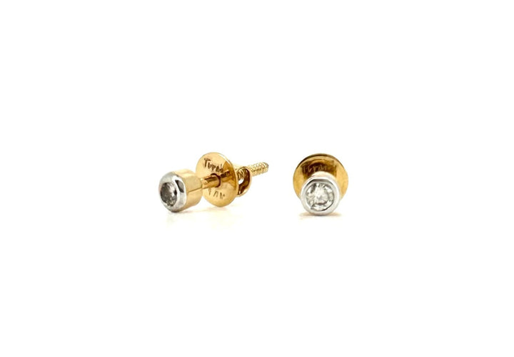 LOVEyourself Yellow Gold Round Diamond Earrings