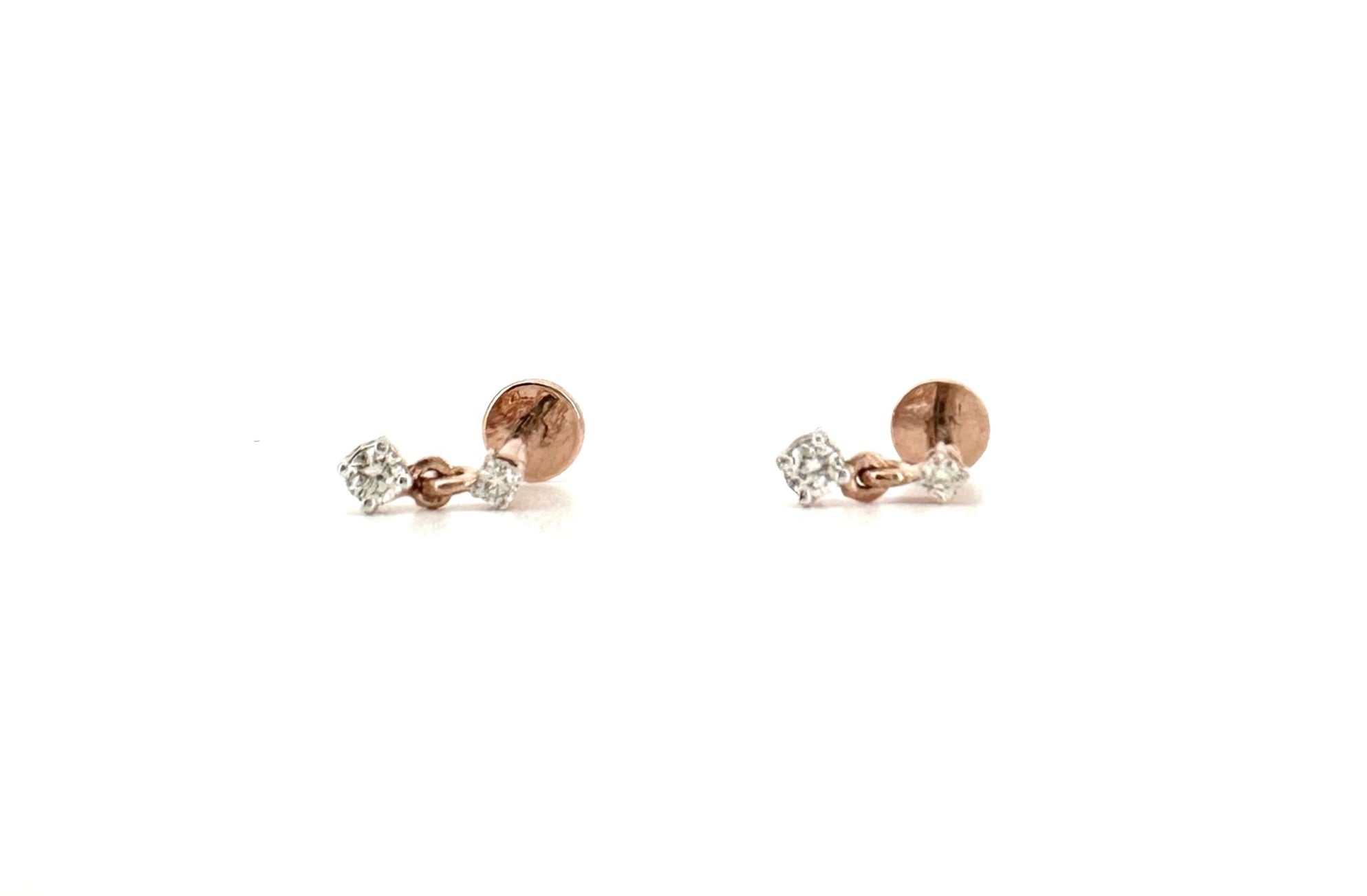 Serein Screw-Back Rose Gold Diamond Piercings