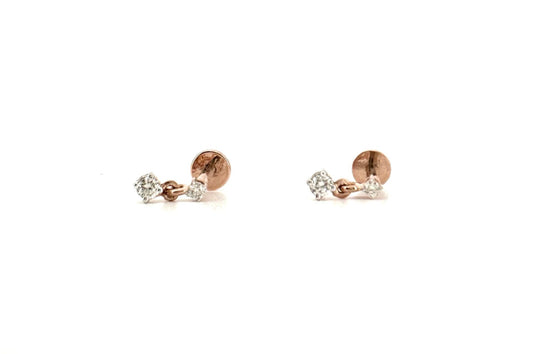 Serein Screw-Back Rose Gold Diamond Piercings