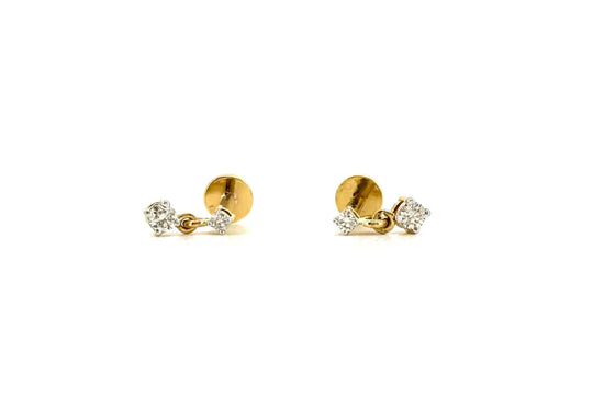 Serein Screw-Back Yellow Gold Diamond Piercings