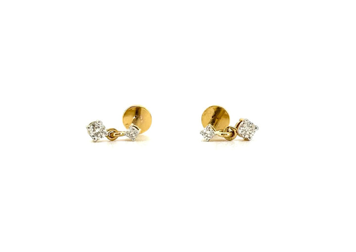 Serein Screw-Back Yellow Gold Diamond Piercings